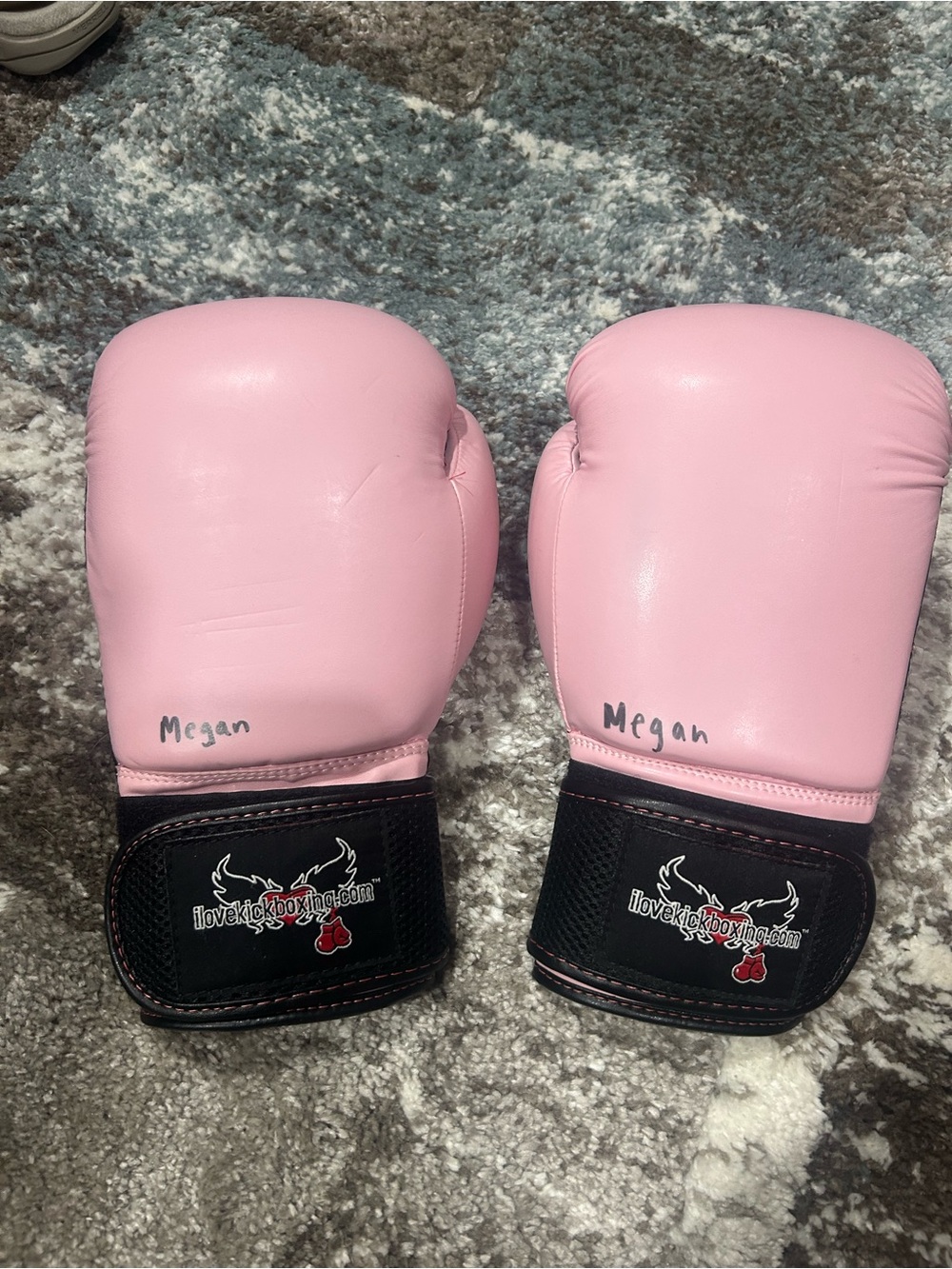 ilovekickboxing Pink Boxing Gloves with Secure Wrist Straps